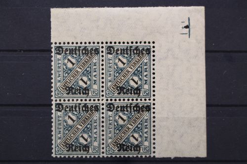 Deutsches Reich Dienst, MiNr. 64, 4erBlock, Ecke re. oben, postfrisch