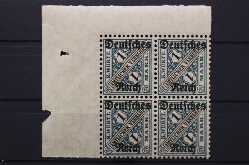 Deutsches Reich Dienst, MiNr. 64, 4erBlock, Ecke li. oben, postfrisch
