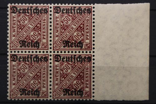 Deutsches Reich Dienst, MiNr. 63, 4er Block, re. Rand, postfrisch