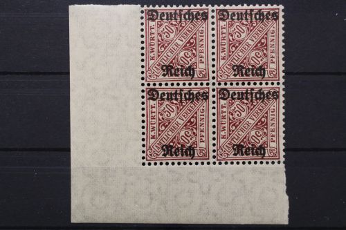 Deutsches Reich Dienst, MiNr. 63, 4er Block, Ecke li. unten, postfrisch