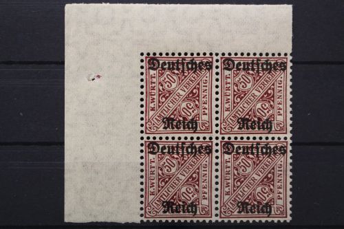 Deutsches Reich Dienst, MiNr. 63, 4er Block, Ecke li. oben, postfrisch