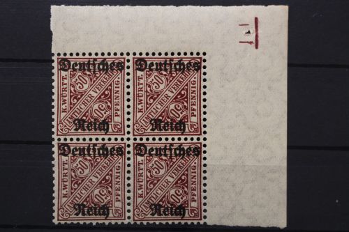 Deutsches Reich Dienst, MiNr. 63, 4er Block, Ecke re. oben, postfrisch