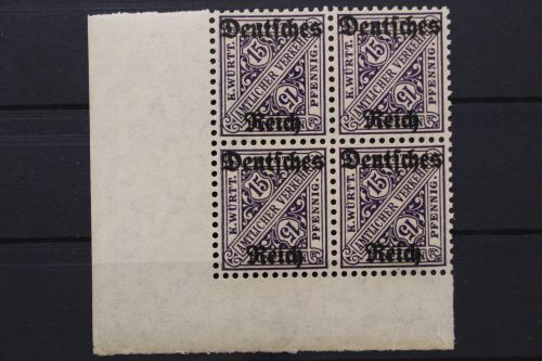 Deutsches Reich Dienst, MiNr. 59, 4er Block, Ecke li. u., postfrisch