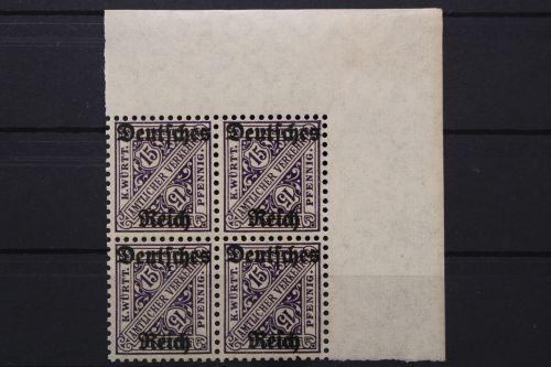 Deutsches Reich Dienst, MiNr. 59, 4er Block, Ecke re. o., postfrisch
