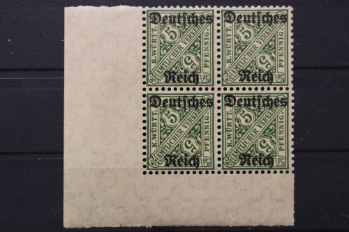 Deutsches Reich Dienst, MiNr. 57, 4er Block, Ecke li. u., postfrisch