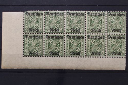 Deutsches Reich Dienst, MiNr. 57, 10er Block, Ecke li. u., postfrisch