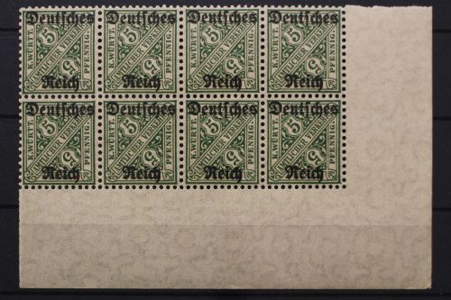 Deutsches Reich Dienst, MiNr. 57, 8er Block, Ecke re. u., postfrisch