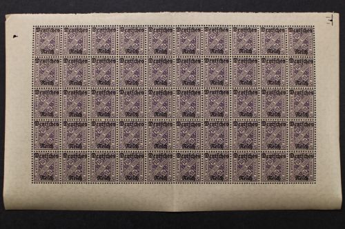 Deutsches Reich Dienst, MiNr. 59, 50er Bogenteil, postfrisch
