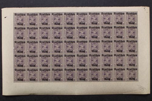 Deutsches Reich Dienst, MiNr. 59, 50er Bogenteil, postfrisch