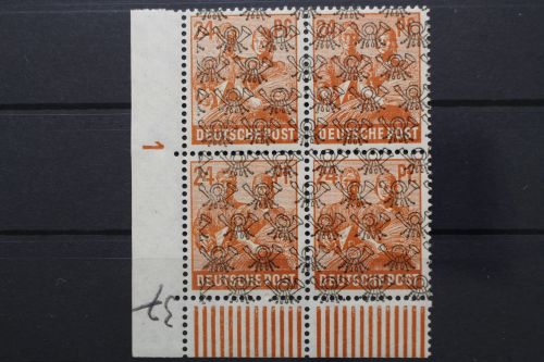 Bizone, MiNr. 44 II, 4er Block, Ecke li. unten, DZ 1, postfrisch