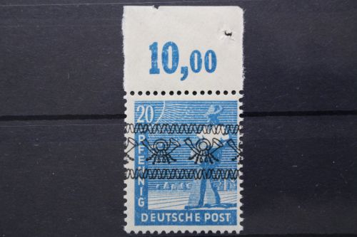 Bizone, MiNr. 43 I, Oberrand 10,00, Platte, postfrisch