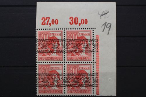 Bizone, MiNr. 46 I, 4er Block, Ecke rechts oben, postfrisch