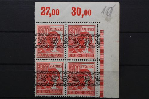 Bizone, MiNr. 46 I, 4er Block, Ecke rechts oben, postfrisch