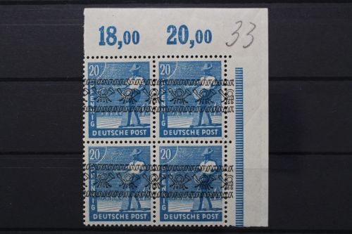 Bizone, MiNr. 43 I, 4er Block, Ecke rechts oben, ndgz, postfrisch
