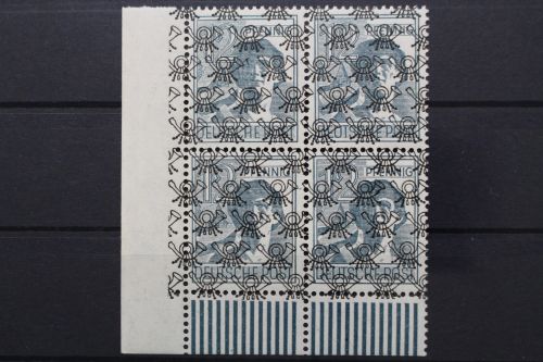Bizone, MiNr. 40 II, 4er Block, Ecke links unten, postfrisch