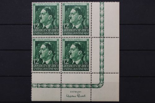 Generalgouvernement, MiNr. 117, 4er Block, Ecke rechts unten, postfrisch