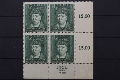 Generalgouvernement, MiNr. 120, 4er Block, Ecke rechts unten, postfrisch