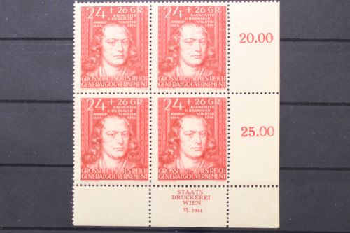 Generalgouvernement, MiNr. 121, 4er Block, Ecke rechts unten, postfrisch