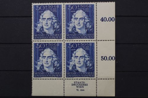 Generalgouvernement, MiNr. 123, 4er Block, Ecke rechts unten, postfrisch