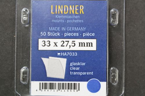 Lindner-Klemmtaschen, 50 Stück, glasklar, 33 x 27,5 mm