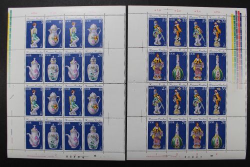 DDR, MiNr. 2464-2471, 2 Zd-Bogen m. Leerfeldern, FN I/1, postfrisch