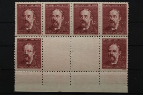Böhmen & Mähren, MiNr. 139 ZW, 8er Block, Unterrand, postfrisch