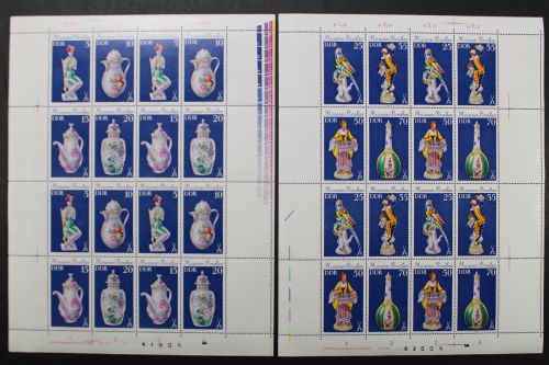 DDR, MiNr. 2464-2471, 2 Zd-Bogen m. Leerfeldern, FN II/2, postfrisch