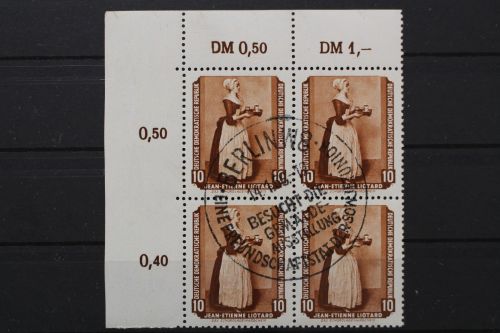 DDR, MiNr. 505 PLF I, 4er Block, Ecke links oben, gestempelt