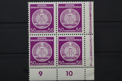DDR Dienst A, MiNr. 26 x, 4er Block Ecke rechts unten, postfrisch