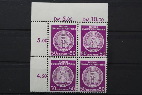 DDR Dienst A, MiNr. 26 x II, 4er Block, Ecke li. oben, postfrisch