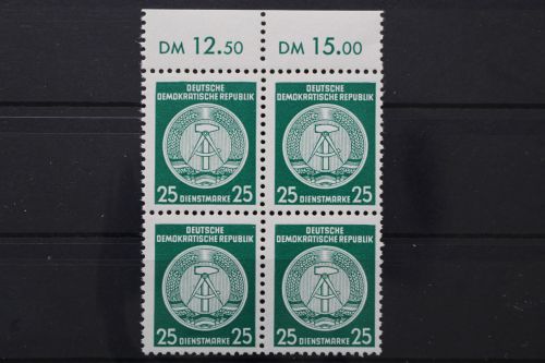 DDR Dienst A, MiNr. 23 x, 4er Block, OR 12,50/15,00, postfrisch
