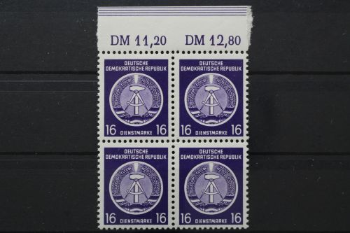 DDR Dienst A, MiNr. 7 x, 4er Block, OR 11,20/12,80, postfrisch