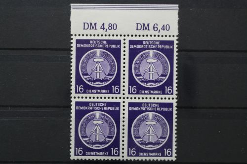 DDR Dienst A, MiNr. 7 x, 4er Block, OR 4,80/6,40, postfrisch