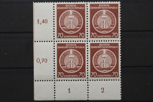 DDR Dienst A, MiNr. 16 x, 4er Block, Ecke links unten, postfrisch