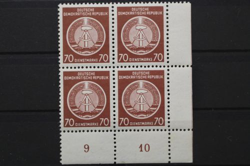 DDR Dienst A, MiNr. 16 x, 4er Block Ecke rechts unten, postfrisch