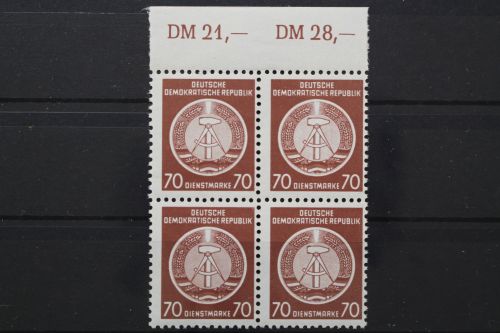 DDR Dienst A, MiNr. 16 x, 4er Block, Oberrand 21/28, postfrisch