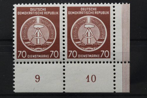 DDR Dienst A, MiNr. 16 x, waag. Paar, Ecke re. unten, postfrisch