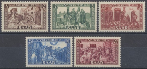 Saarland, MiNr. 299-303, postfrisch