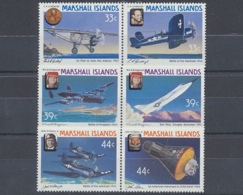 Marshall-Inseln, Flugzeuge, MiNr. 113-118 Paare, postfrisch
