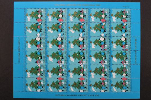 Grönland, Weihnachts-Grussmarken 1991, ZD-Bogen, postfrisch