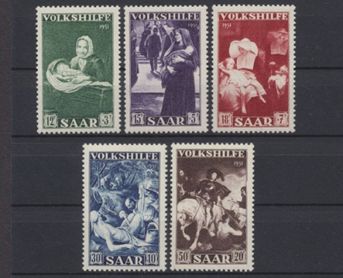 Saarland, MiNr. 309-313, postfrisch