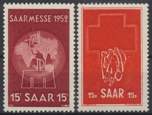 Saarland, MiNr. 317 + 318, postfrisch