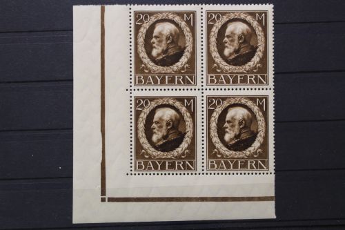 Bayern, MiNr. 109 I A, 4er Block, Ecke links unten, postfrisch