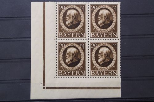 Bayern, MiNr. 109 I A, 4er Block, Ecke links unten, postfrisch