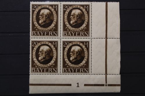 Bayern, MiNr. 109 I A, 4er Block, Ecke rechts unten, postfrisch