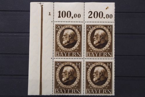 Bayern, MiNr. 109 I A, 4er Block, Ecke links oben, postfrisch