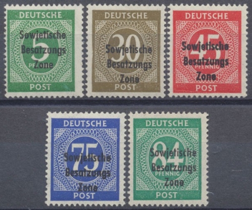 Sowjetische Zone, MiNr. 207-211, postfrisch