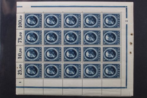 Bayern, MiNr. 107 I a, 20er Bogen, postfrisch