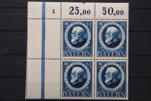 Bayern, MiNr. 107 I a, 4er Block, Ecke links oben, postfrisch