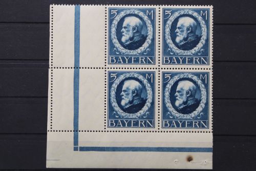 Bayern, MiNr. 107 I a, 4er Block, Ecke links unten, postfrisch